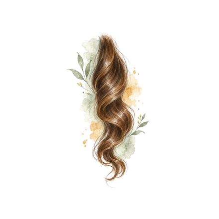 Watercolor of a lock of glossy wavy hair