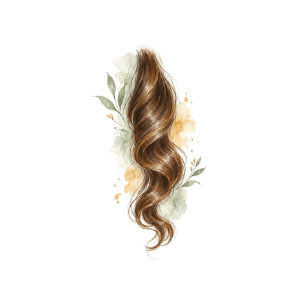 Watercolor of a lock of glossy wavy hair
